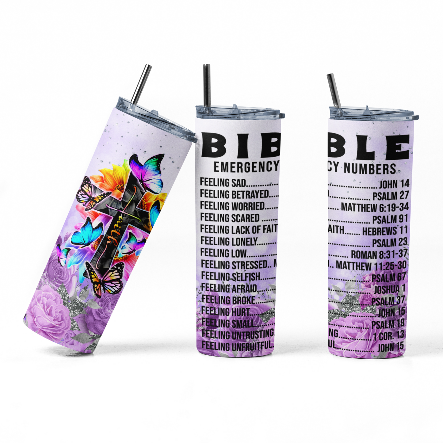 Bible Emergency Numbers Tumbler - PR Designs, LLC