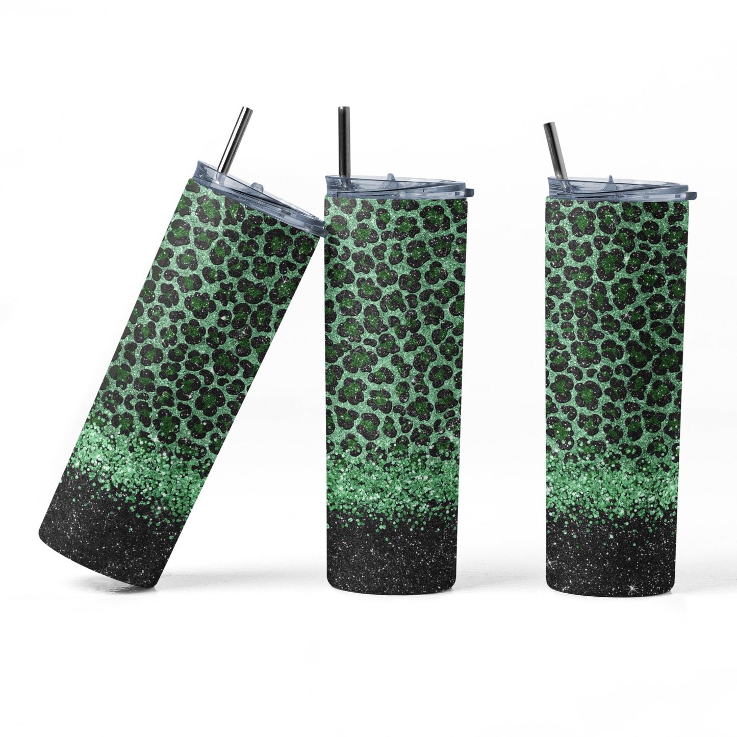 Green Leopard Print Tumbler - PR Designs, LLC