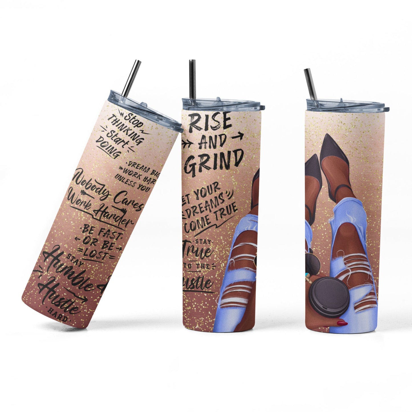 Rise and Grind Tumbler - PR Designs, LLC