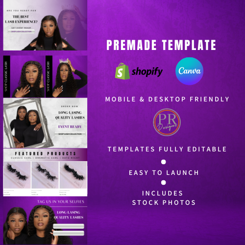 Website- Premade Template - Purple - PR Designs, LLC