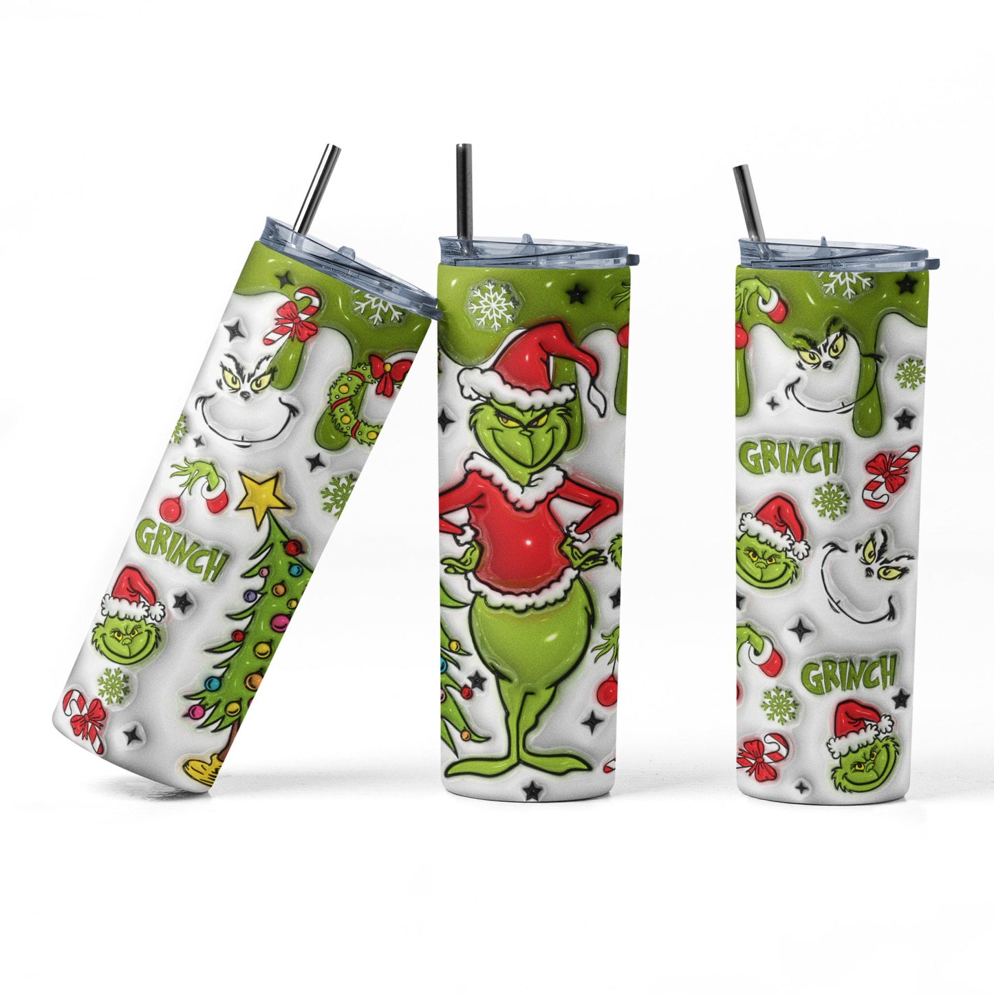 Grinchy X-Mas Inflatable Green Tumbler - PR Designs, LLC