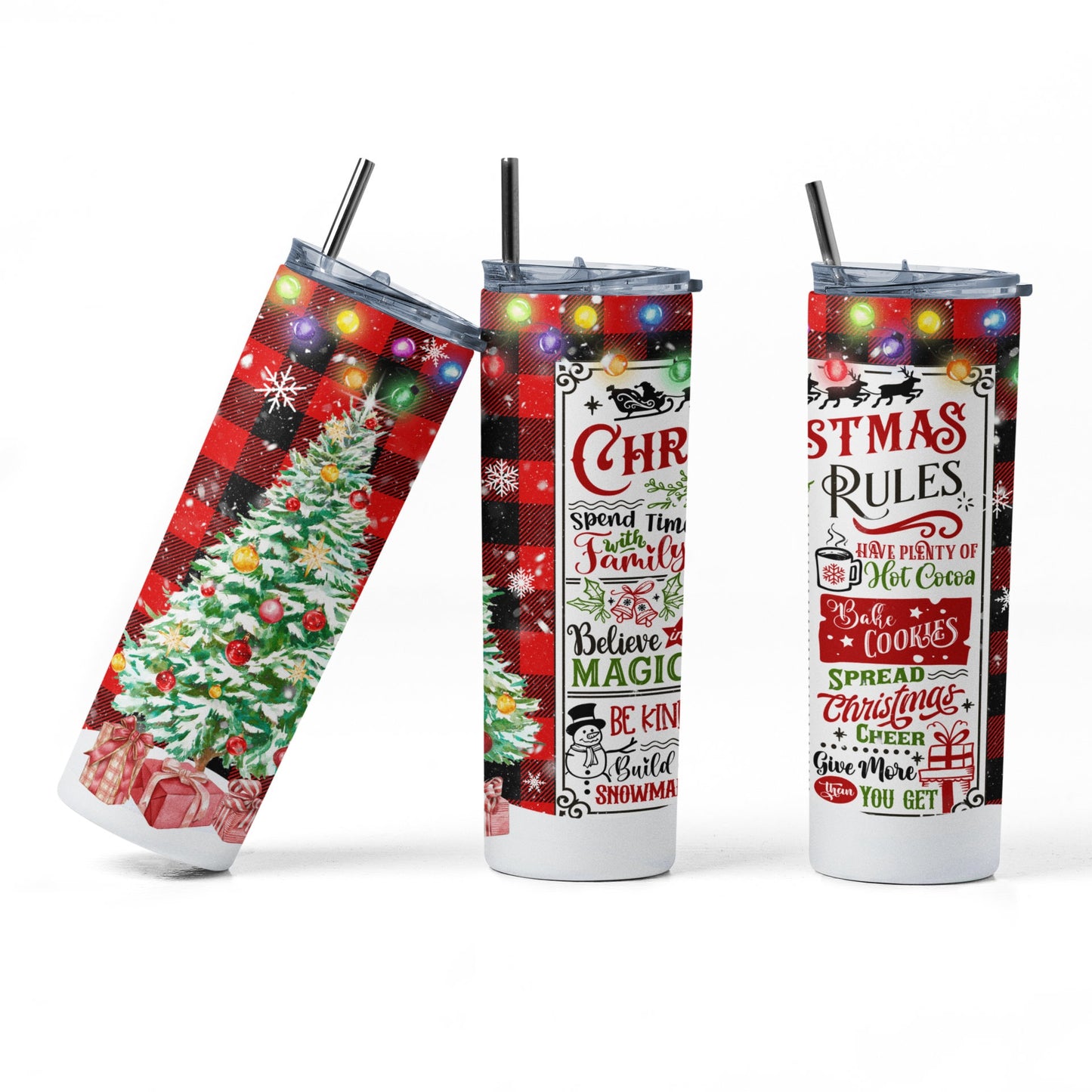 Christmas Rules Tumbler - PR Designs, LLC