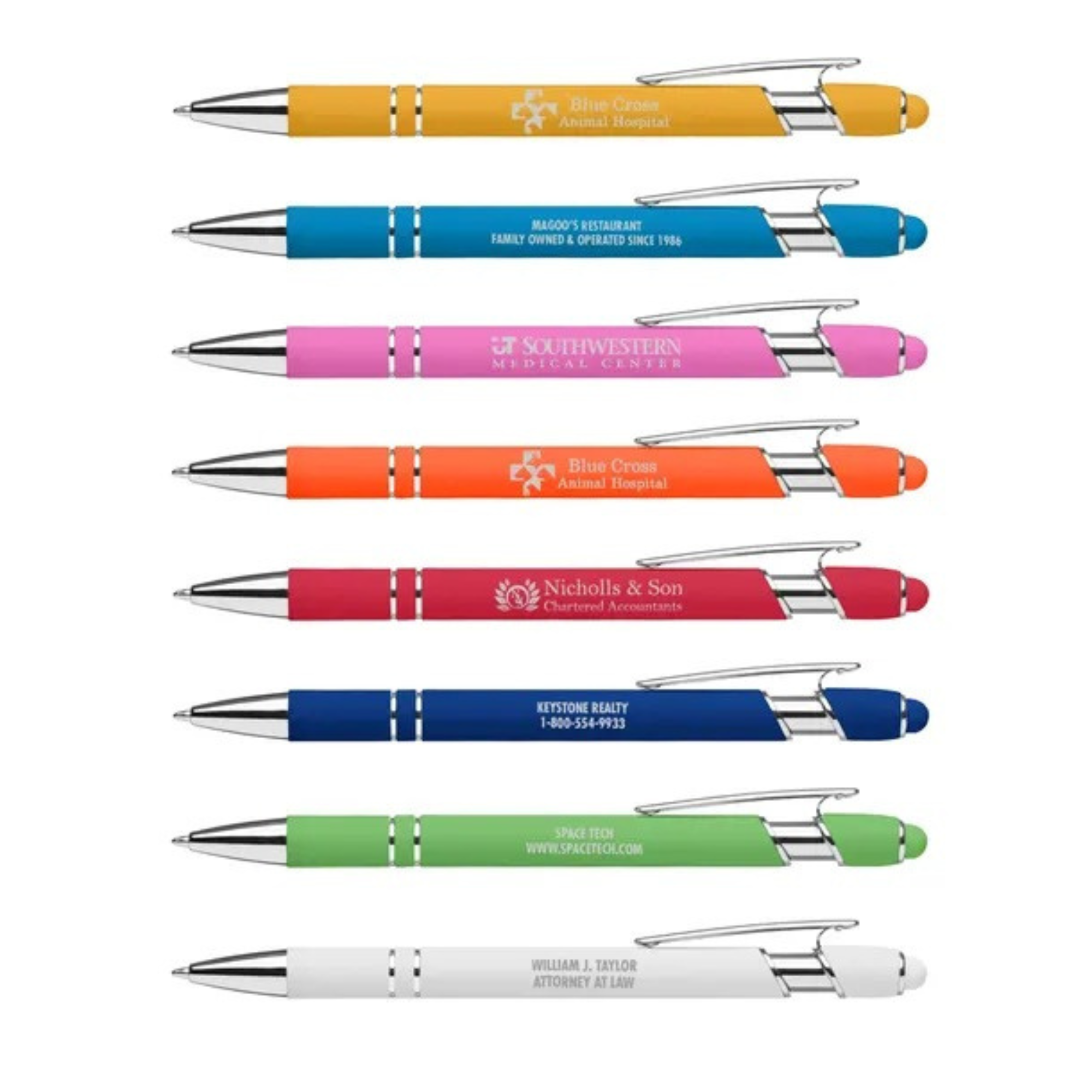 Full Color White Alpha Soft Touch Stylus Pen
